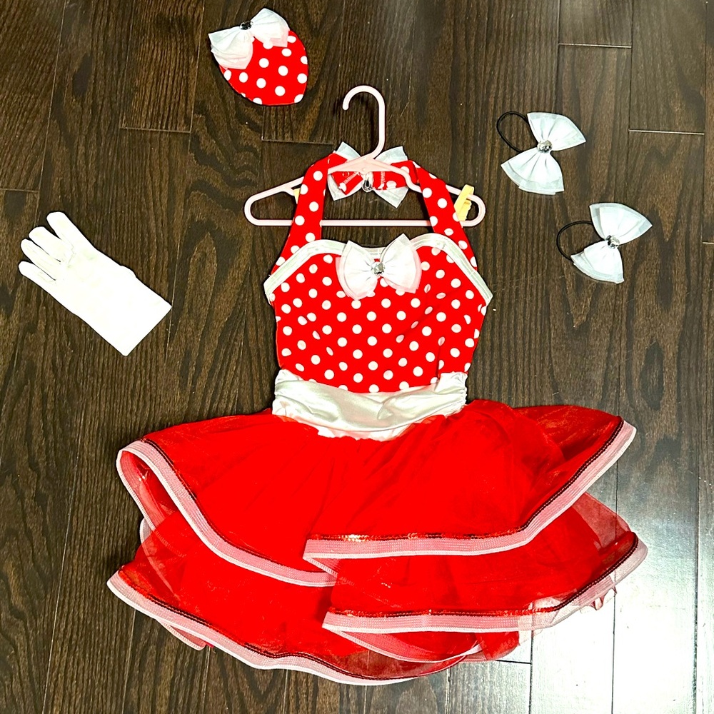 Red polka dot Minnie Mouse Dance costume or Halloween costume